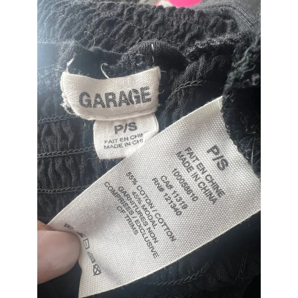 Garage Black Smocked Tie Straps & Ruffled Hem Crop Top - Picture 12 of 14